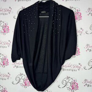 Seduction cardigan rhinestone bling diamond crystals flowy cinching cute comfy